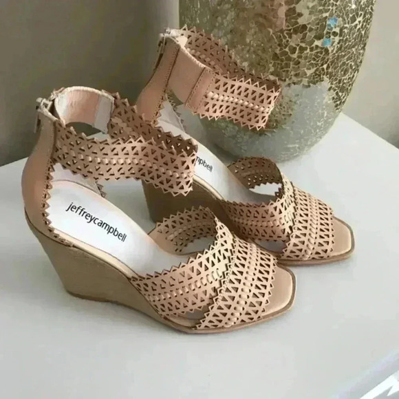 Jeffrey Campbell Besante St Wedge Sandals Size 6.5 - Picture 3 of 8